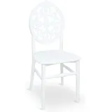 Stuhl Venus aus weißem Polypropylen mit dekorierter Rückenlehne stapelbar