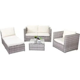 MCW Busto/Brescia Polyrattan Lounge-Set grau/creme