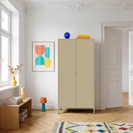 [en.casa] Kleiderschrank Esteli 170 x 80 x 45 cm Kamelfarben
