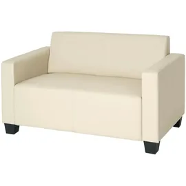 Mendler 2er Sofa Couch Lyon Loungesofa Kunstleder ~ creme