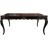 Casa Padrino Barock Esstisch mit Glasplatte Schwarz Braun Antik Stil Look 140 cm