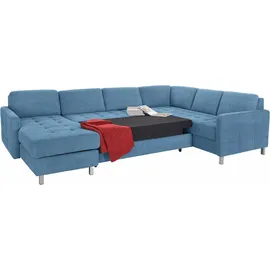 sit&more Wohnlandschaft Kunstleder U-Form 3-Sitzer Blau