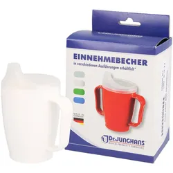 Einnehmebecher mit Griff +Deckel 4mm weiss