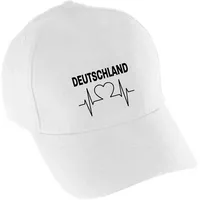 Multifanshop Baseballcap - Deutschland - Herzschlag - Druck schwarz