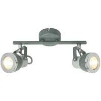 GLOBO Deckenstrahler grau Wohnzimmerleuchte Deckenlampe mit verstellbaren Spots, Metall