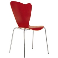 Mauser Sitzkultur Stapelstuhl, ergonomisch-er Schalenstuhl Wartezimmerstuhl, Gastro Bistro-stuhl Rot rot
