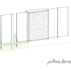 prima terra Sichtschutzelement 60 x 158 cm Braun/Metall