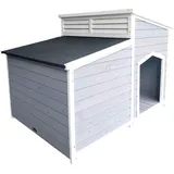 dehner lieblinge Hundehütte Balu 128 x 91 x 88,5 cm Tannenholz Grau/Weiß/Dunkelgrau