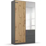 Rauch Drehtürenschrank »Holmes«, im Industrial Style, mit Schubkästen, mit oder ohne Spiegel grau