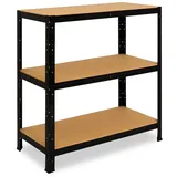 shelfplaza 90x50x40 cm, Schwerlastregal Metall, 3 Ebenen, 175 kg Tragkraft, schwarz als Regal oder Garage-Regal