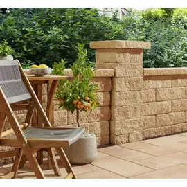 Kann Bruchsteinmauer Pfeilerelement Sandstein 37,2 cm x 18,6 cm x 15 cm