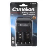 Camelion Stecker-Ladegerät BC-0904SM für eine paarweise Ladung von AAA, AA oder 9V Block NiMH Akkus, 2 LED-Anzeigen