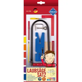 Pebaro 936 Laubsäge Set , 17 Teile, komplettes Set für Laubsägearbeiten, mit Laubsägebogen made in Germany, Laubsägen, Basteln mit Holz, Bastelset, Geschenkidee für Kinder