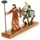 COM-FOUR Krippenfiguren mit Kerzenhalter - christliche Weihnachtsdeko - Aufsteller aus Polyresin - Maria, Josef und Jesus auf Esel - Flucht nach Ägypten (Krippenspiel - braun)