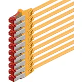 1aTTack 1aTTack.de 10x 0.5m Cat6 Cat.6 Ethernet-Kabel Cat 6 Netzwerk-Kabel Patch-Kabel RJ45 SFTP - Gelb