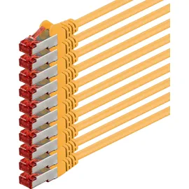 1aTTack 1aTTack.de 10x 0.5m Cat6 Cat.6 Ethernet-Kabel Cat 6 Netzwerk-Kabel Patch-Kabel RJ45 SFTP - Gelb