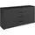LeGer Home by Lena Gercke Schubladenkommode 160 x 81 x 42 cm Schwarz / Schwarz Mattglas