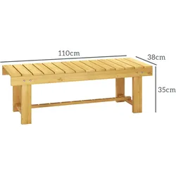 Outsunny - Gartenbank - L110 x B38 x H35 cm - naturholz