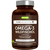 Igennus Healthcare Nutrition Igennus Hochwertigstes Omega-3 Wildfischöl & Astaxanthin, Triglyceridform rTG, 1360mg, EPA 670 mg & DHA 330mg Fettsäuren, IFOS-geprüft, ultra rein, Zitronengeschmack, 180 Weichkapseln