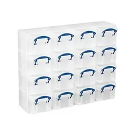 Really Useful Box Aufbewahrungsbox 28 x 8,5 x 22,5 cm 16-tlg. transparent