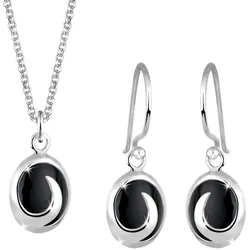 Elli Onyx 925 Sterling Silber Schmuck-Set   Damen 
