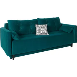 Collection AB Schlafsofa »Solar«, Bettfunktion, Bettkasten, Federkern und loser Rücken- und Zierkissen blau