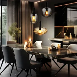 GLOBO Pendelleuchte Hängelampe Esszimmerlampe 3-Flammig Glas Deckenleuchte Designlampe