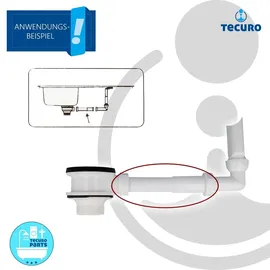 tecuro Überlauf-Verbindungsrohr Ø 25 x 165 mm mit 1 Zoll ÜWM -