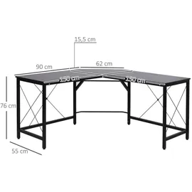 Homcom Eckschreibtisch MDF Stahl