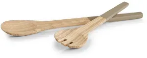 Zeller Bamboo Salatbesteck, taupe, Ideal zum Servieren von Salat geeignet, Länge: ca. 30 cm