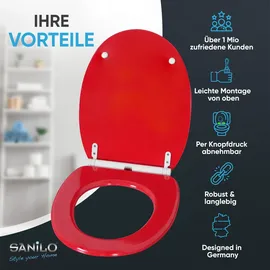 Sanilo WC-Sitz mit Absenkautomatik Rot