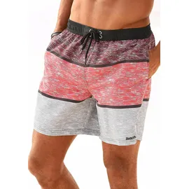 BENCH Badeshorts Mac Schwarz/Bordeaux/Grau XL