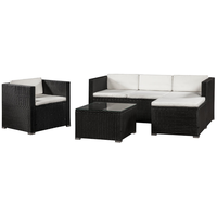 Juskys Punta Cana L Polyrattan Lounge schwarz/creme