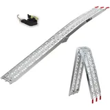 Baumarktplus TRUTZHOLM 1 x Auffahrrampe klappbar 228 cm Traglast 340 kg Alu grau gelocht Rampen Motorradrampe