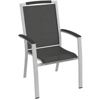 Sieger Trento Stapelsessel hoch Aluminium/Textilene Dunkelgrau