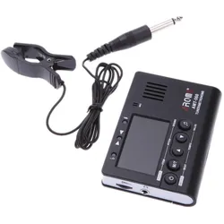 Aroma AMT-560 Stimmgerät für E-Gitarre und Metronom, integriertes Mikrofon mit Tonabnehmer