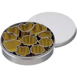 SCHNEIDER Dekor-Ausstecher aus Edelstahl, verschiedene Formen 199657 , 10-teiliges Set, Herz/Blume
