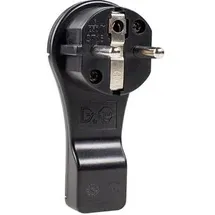 as - Schwabe AS Schwabe 45039 Schutzkontakt-Flachstecker Kunststoff mit Aussteckhilfe 230V Schwarz IP20