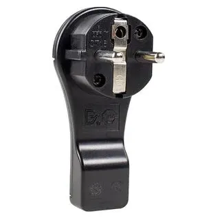 as - Schwabe AS Schwabe 45039 Schutzkontakt-Flachstecker Kunststoff mit Aussteckhilfe 230V Schwarz IP20