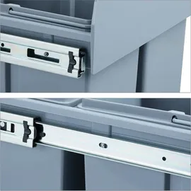 Relaxdays Einbaumülleimer 4-fach  Grau