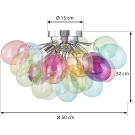 LUCANDE Diborah bunt, Glas Ø 50 cm, G9 - Bunt