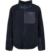 URBAN CLASSICS Jungen Boys Sherpa Jacket, midnightnavy, 122-128