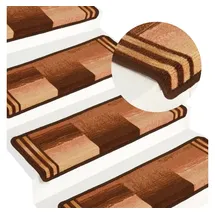 vidaXL Treppenmatten Selbstklebend 15 Stk. 65x21x4 cm Braun