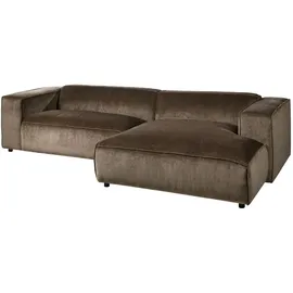 MASSIVMOEBEL24.DE Ecksofa, 304x164x69 Ottomane rechts Cord taupe VALENCIA