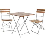 Mojawo Biergarten Set Klapptisch + 2 Klappstühle 70x70cm