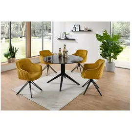 Stolkom EMMA Armlehnstuhl drehbar 180 ° Metall/Samtstoff