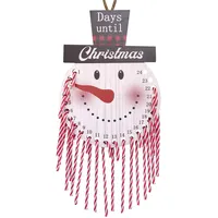 1 Set Weihnachts-Countdown-Kalender, Schneemann, zum Aufhängen, Holz-Adventskalender mit 24 Zuckerstangen, Ornamente für Heimdekoration