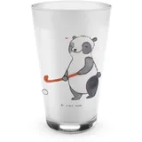 Mr. & Mrs. Panda Glas Panda Hockey spielen - Geschenk, Hockey Verein, Feldhockey, Latte Macchiato, Cappuccino Glas, Sportart, Sportler,