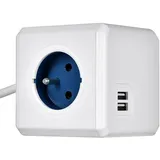 Allocacoc Steckdosenleiste 2402BL/FREUPC 1,5 m Blau 4 St.