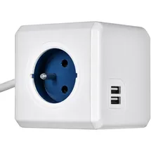 Allocacoc Steckdosenleiste 2402BL/FREUPC 1,5 m Blau 4 St.